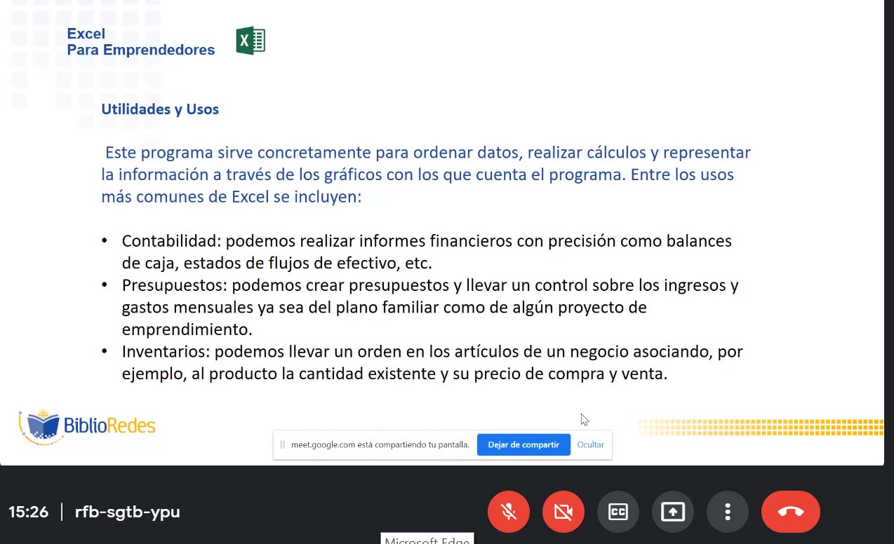 Equipo regional de BiblioRedes capacita a emprendedores y emprendedoras de Santiago