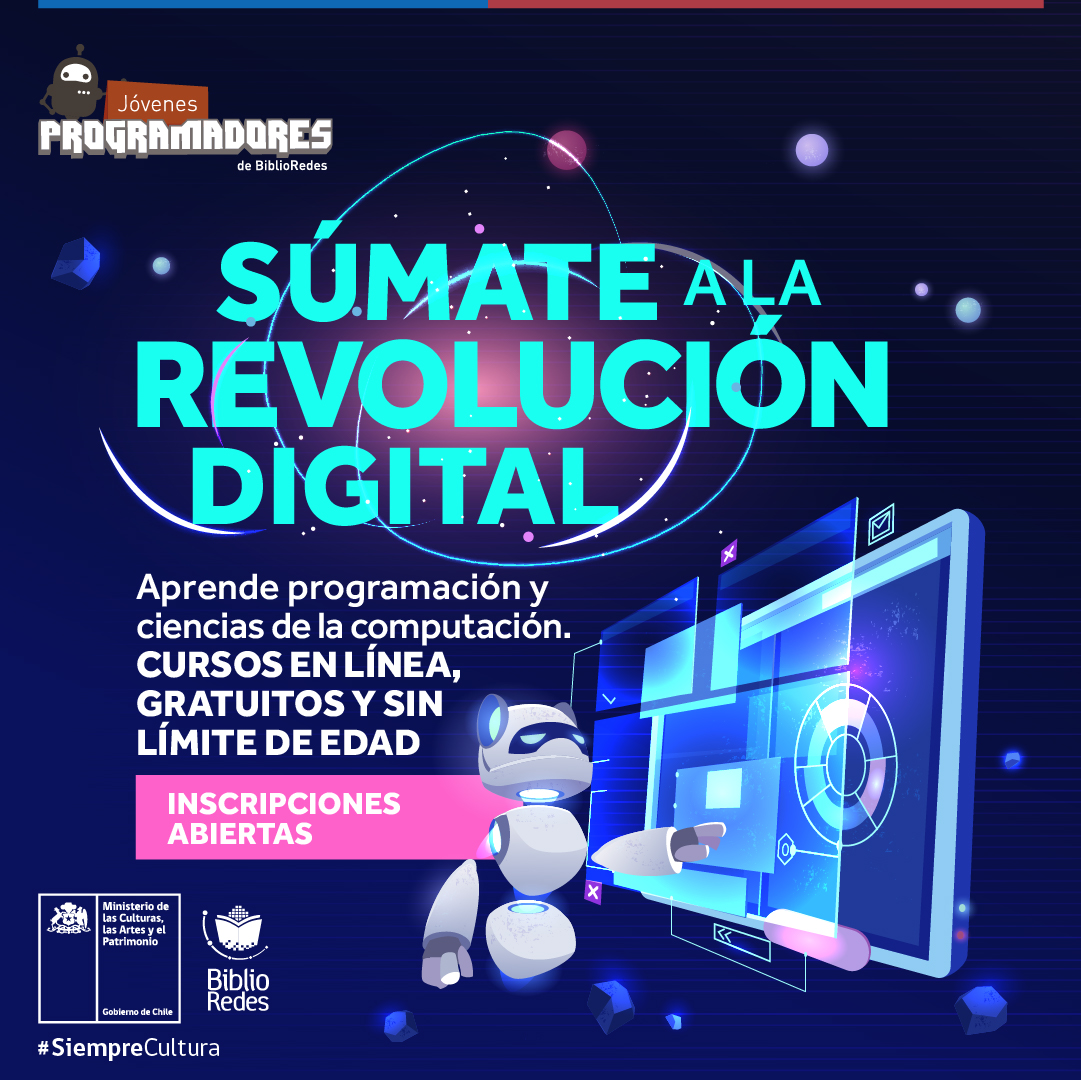 Ministerio de las Culturas abre 25 mil cupos gratuitos para aprender programación digital