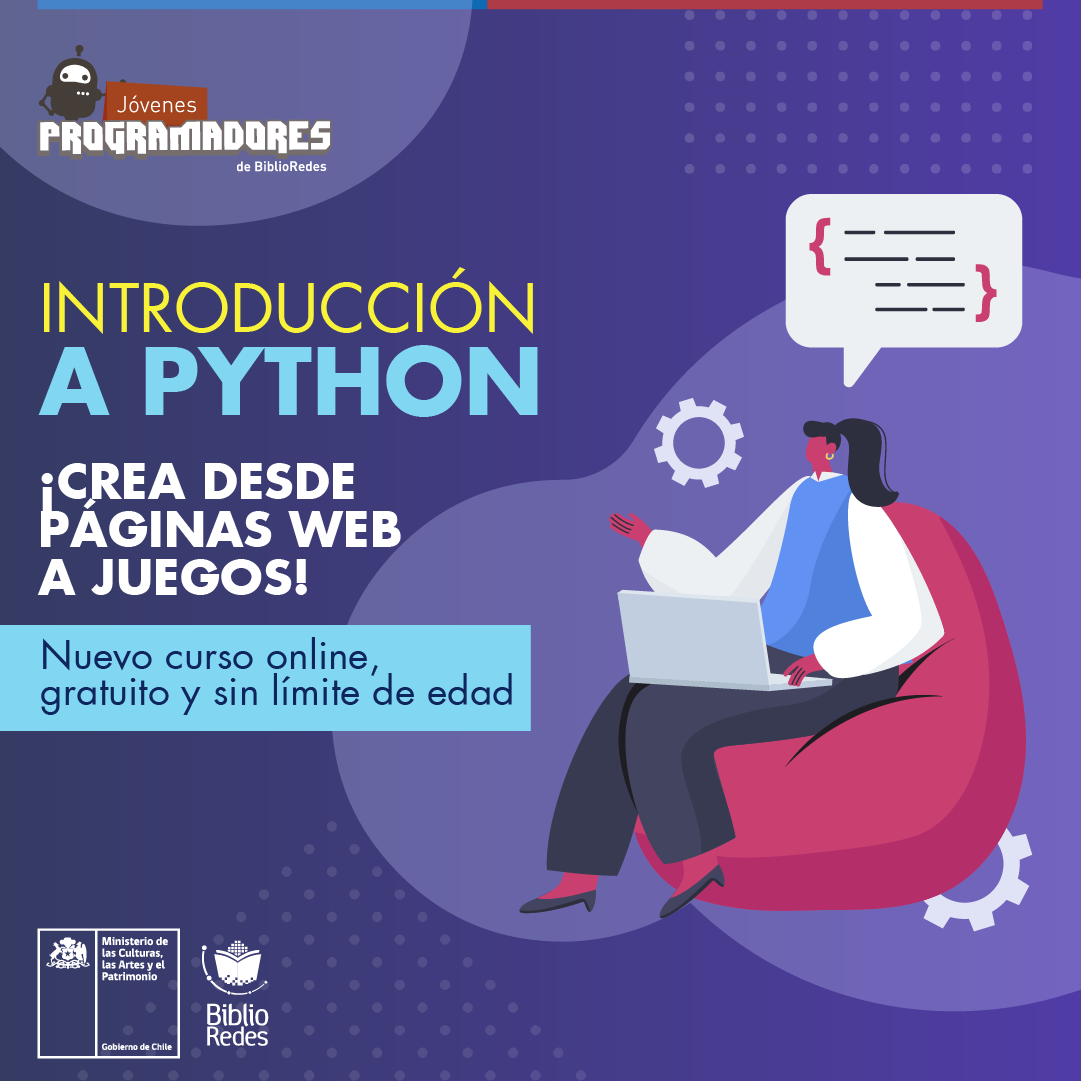 Ministerio de las Culturas lanza curso de Python, uno de los lenguajes de programación más usados en el mundo